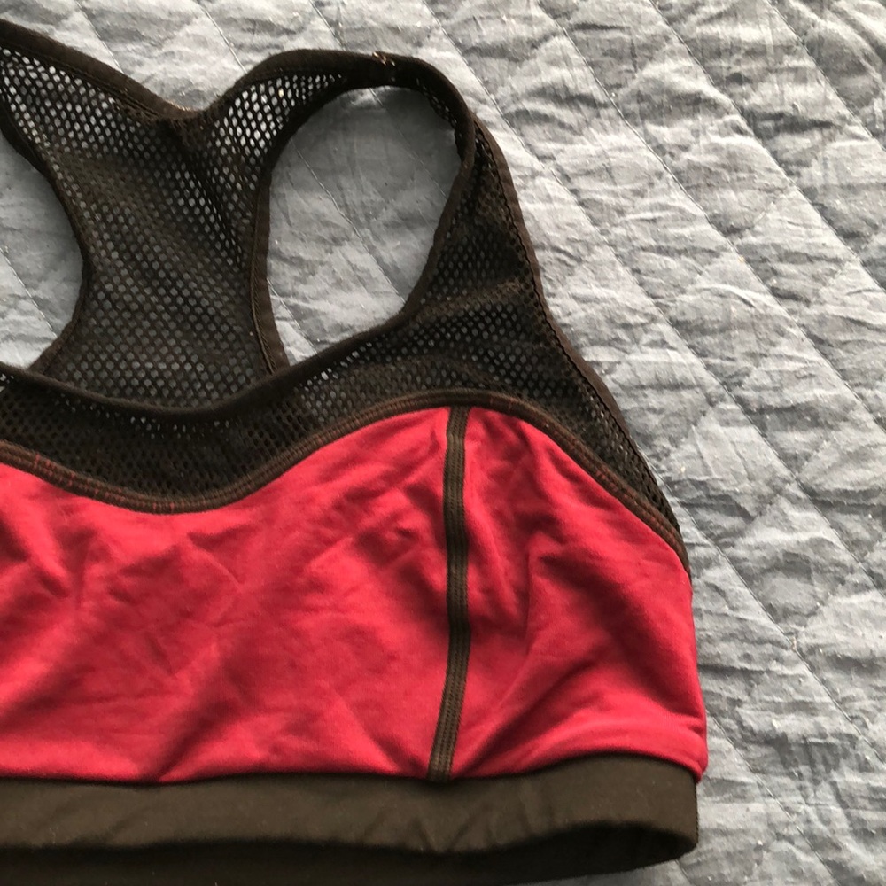 MICHI Mesh Panel Burgundy Spots Bra | M - Picture 4 of 14